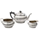 A late Victorian Scottish three piece silver tea service