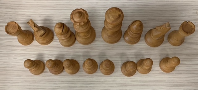 A late 19th century boxwood chess set and another - Image 12 of 15