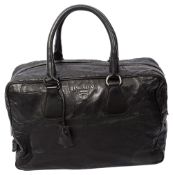 A Prada black leather Bauletto Nappa Antique bag