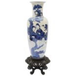 A 19th century Chinese blue and white vase