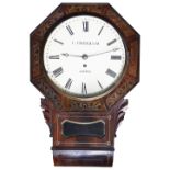 A late Regency mahogany drop dial wall clock signed C Frodsham