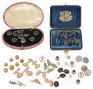 A collection of Victorian and later gold and other cufflinks