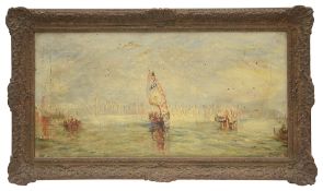 English School early 19th century, Venetian lagoon, oil on canvas