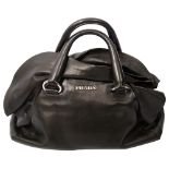 A Prada black Nappa leather ruffle handbag