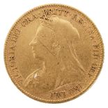 A Victorian half sovereign 1896