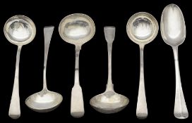 A selection of George I and later silver flatware