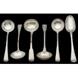 A selection of George I and later silver flatware