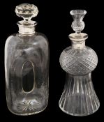 Two silver mounted Edwardian decanters