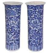 A pair of late 19th Chinese blue and white vases
