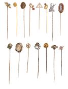 A collection of mainly Victorian and Edwardian stick pins