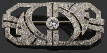 An Art Deco diamond-set brooch