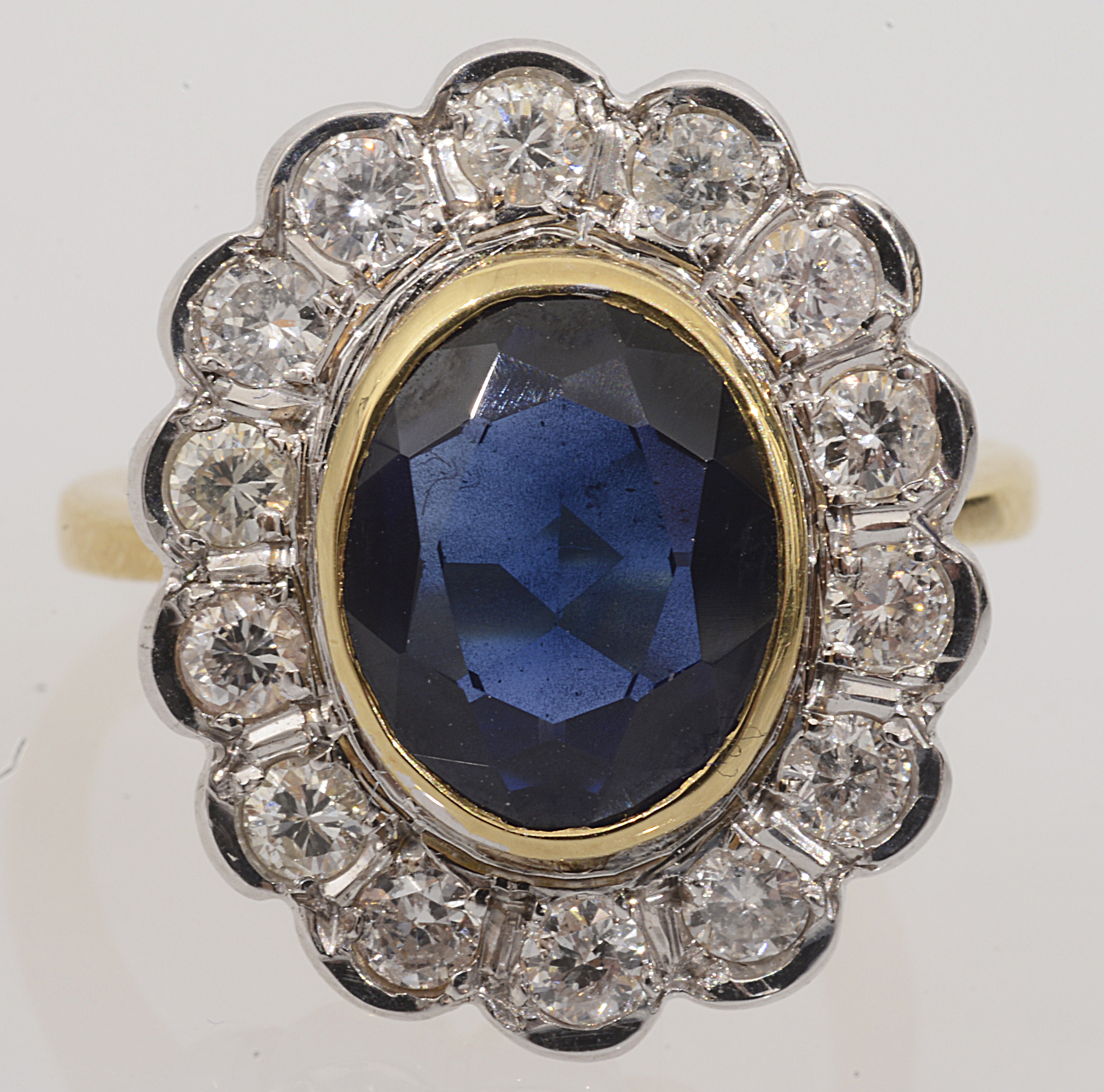 A sapphire and diamond-set ring - Image 2 of 2