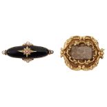 Two 19th century yellow gold brooches