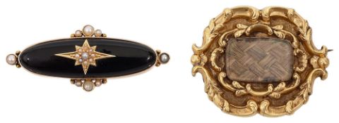 Two 19th century yellow gold brooches
