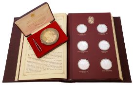 A set of Churchill Centenary Trust silver medals by John Pinches Ltd,
