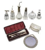 A collection of silver items to include an Edwardian silver trinket box