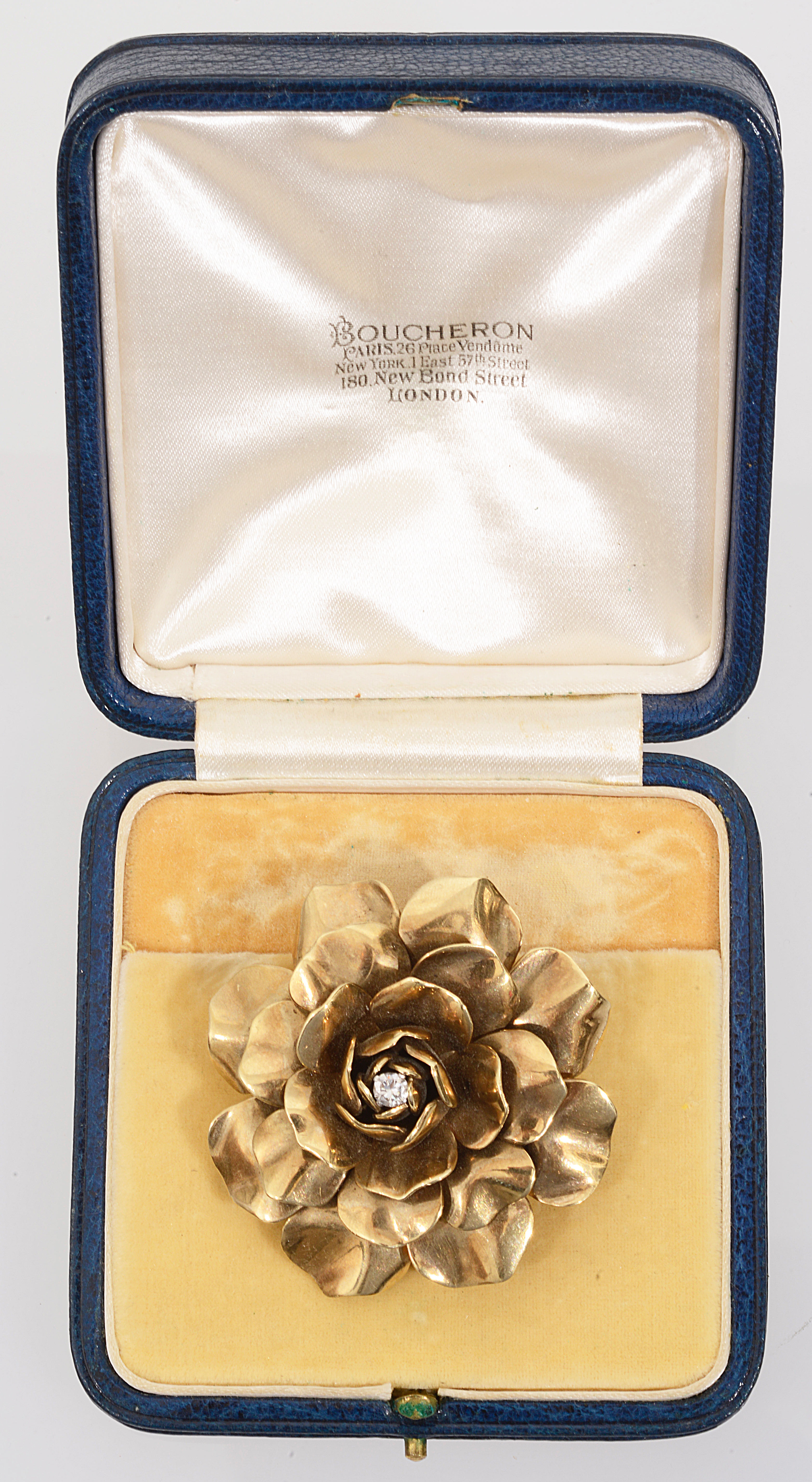 A large diamond-set floral clip brooch by Boucheron, circa 1940