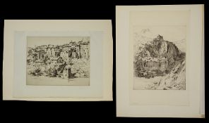 Pierre-Louis Moreau (1877-1960) 2 drypoint etchings