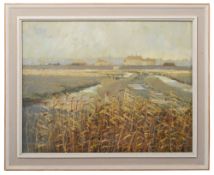 Ronald Kerr Rutherford 'Southwold Marshes', oil on board