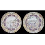 A pair of Chinese export famille rose Mandarin plates c. 1800