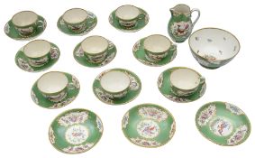 A late Victorian Worcester style part tea service