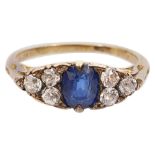 A late Victorian sapphire and diamond-set ring