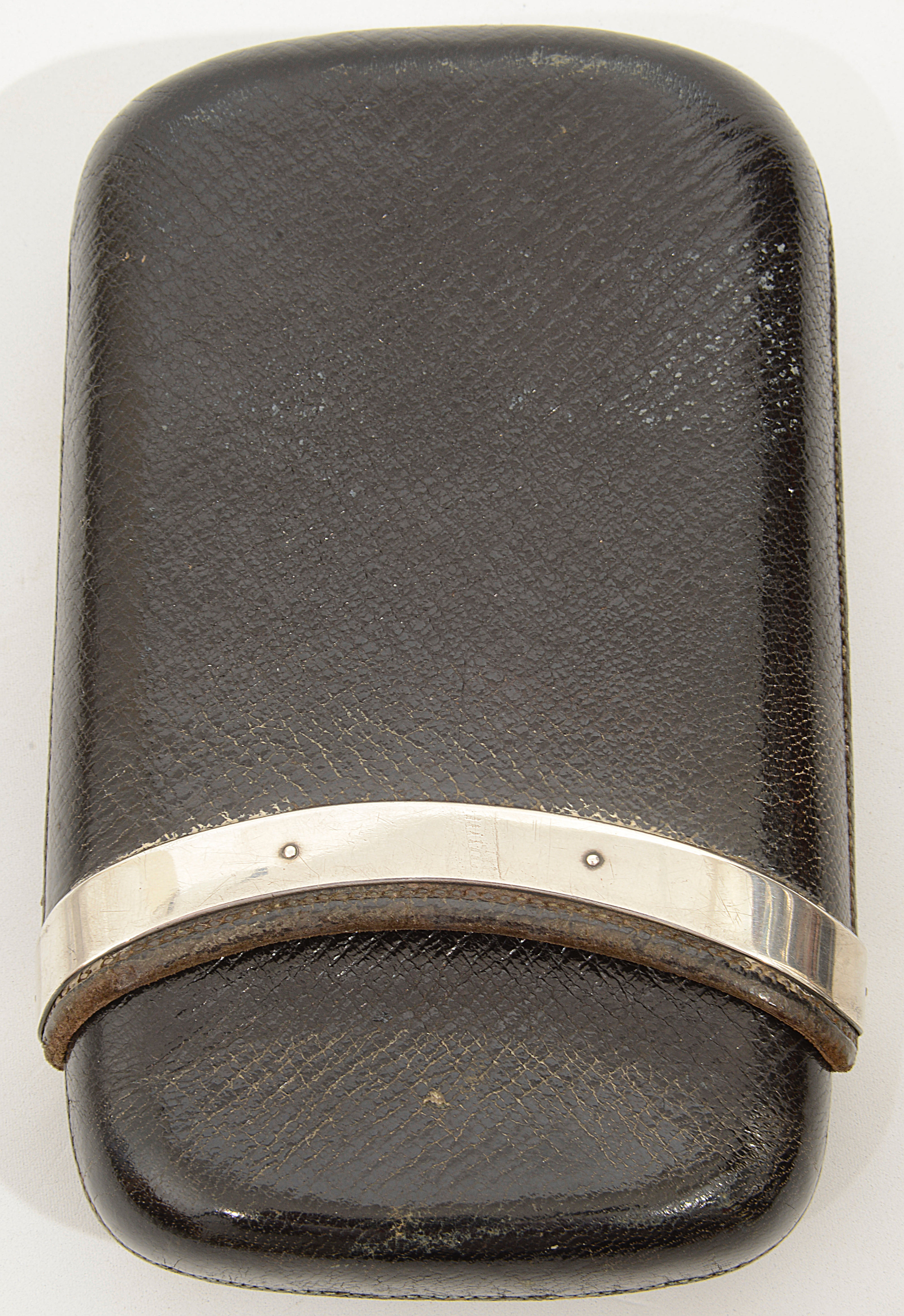 Asprey & Co. A Victorian silver mounted stitched black leather cigar wallet - Image 2 of 2