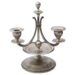 A late 19th century Austrian .800 silver two light candelabra