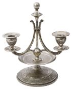 A late 19th century Austrian .800 silver two light candelabra