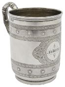 A Scottish Victorian silver christening mug