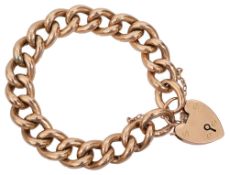 A 9ct gold curb hollow link bracelet