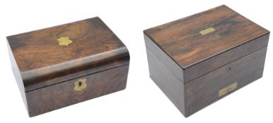 A Victorian writing slope and vanity box