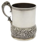 A late 19th century Tiffany sterling silver christening mug