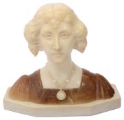 An alabaster bust 'Laura' in the manner of Ferdinando Vichi