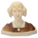An alabaster bust 'Laura' in the manner of Ferdinando Vichi