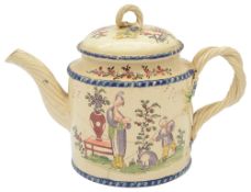 A late 18th century creamware teapot c.1780