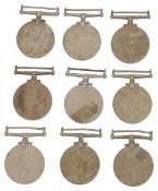 Six WWII war medals and three India service medals