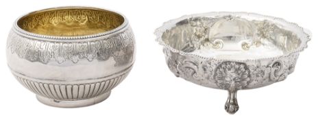 A Victorian silver sugar bowl and an Edwardian silver bowl