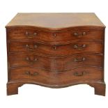 A George III mahogany serpentine chest of drawers