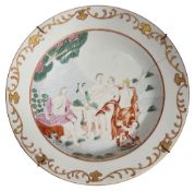 A mid 18th century Chinese export Judgement of Paris dish c.1755