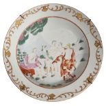 A mid 18th century Chinese export Judgement of Paris dish c.1755