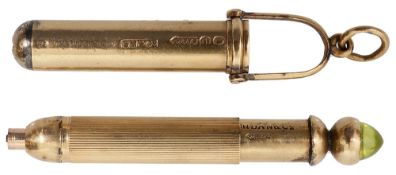 A Sampson Mordan & Co 9ct gold propelling pencil