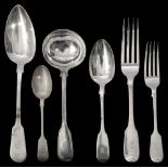 A matched George IV/William IV and Victorian part canteen of flatware
