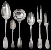 A matched George IV/William IV and Victorian part canteen of flatware