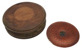 A 19th century Chinese lacquer compass in a hardwood case