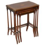 An Edwardian nest of three tables