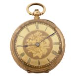 A 14ct gold key wind pocket watch