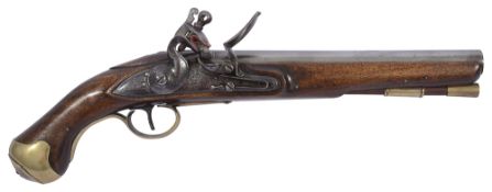 George III 16-bore light dragoon service pattern flintlock holster pistol by D.Egg
