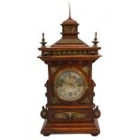 A late 19th century German architectural mantle timepiece