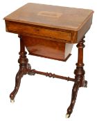 A mid Victorian figured walnut and Tunbridgeware work table
